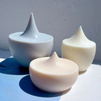 Three smooth pointed droplet candle profiles