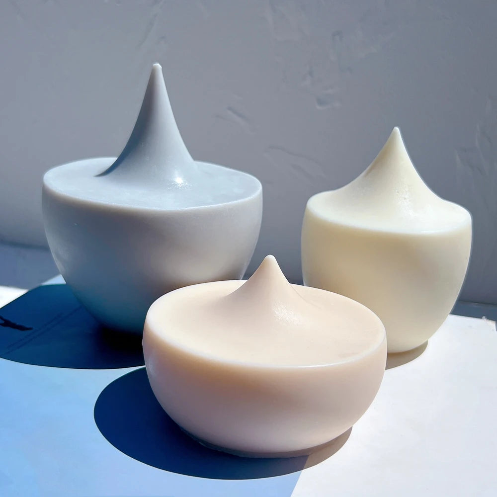 Three smooth pointed droplet candle profiles