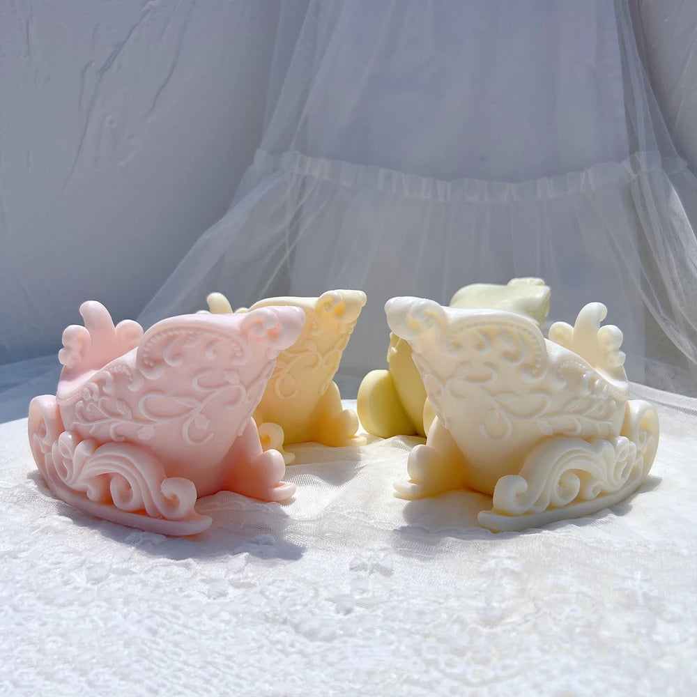 Three ornate sleigh castings showing the curved side decoration