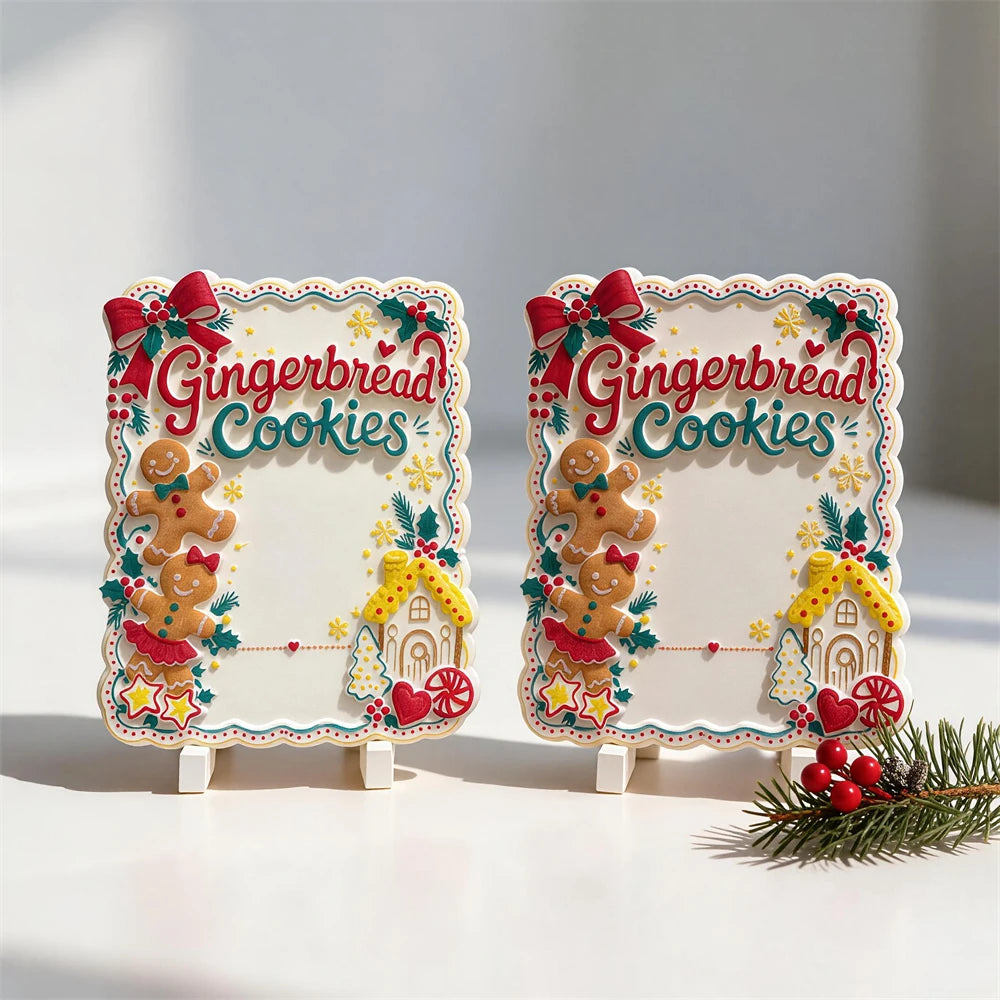 Two decorated Gingerbread Cookies plaque castings