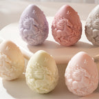Horse-relief eggs viewed from the front with raised ornament