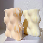 Two bubble wave block castings with fine vertical ribs