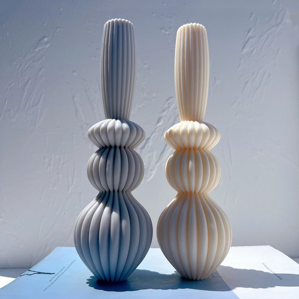 Pair of Rounded Base C baluster candles