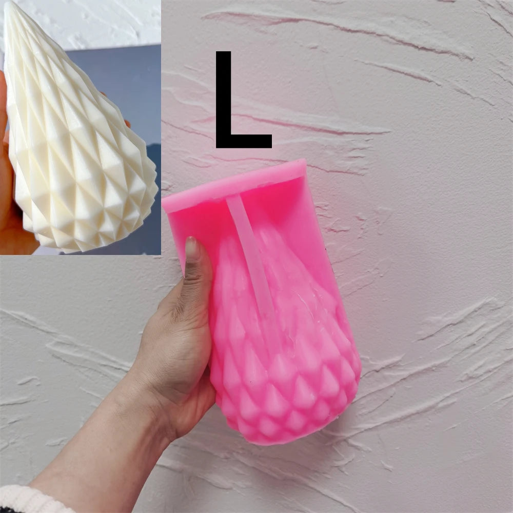 Large pink diamond cone silicone mold marked L