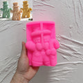 Pink silicone top-hat gingerbread man mold