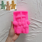 Pink silicone top-hat gingerbread man mold