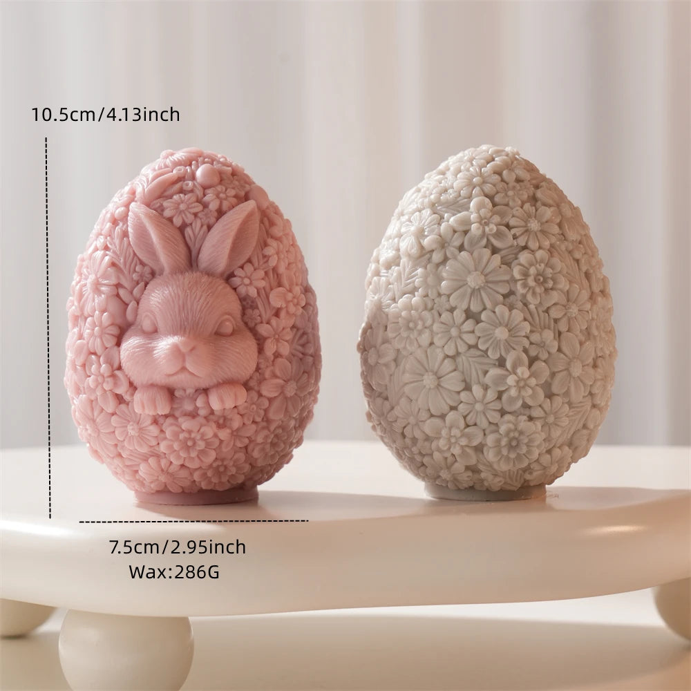 Egg diagram showing 10.5 cm height 7.5 cm width and 286 g wax estimate