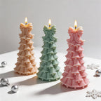 Three bell garland tree candles with flared bell layers
