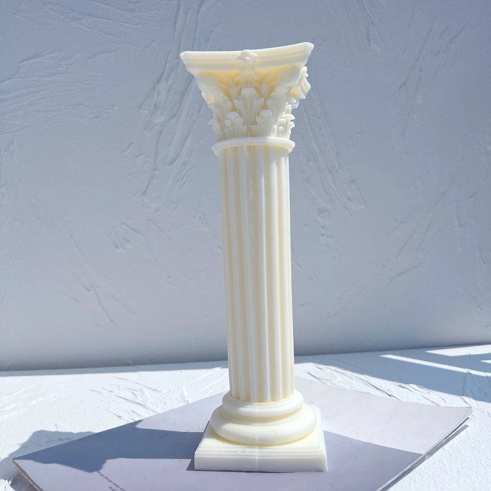 Single cream column casting on a square plinth