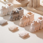 Train jar castings with open cabins and icing-style lids