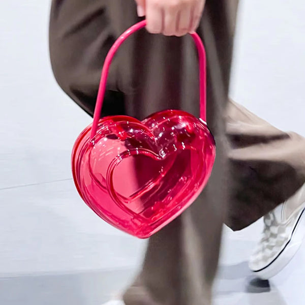 Cute Heart-shaped Women Handbag.