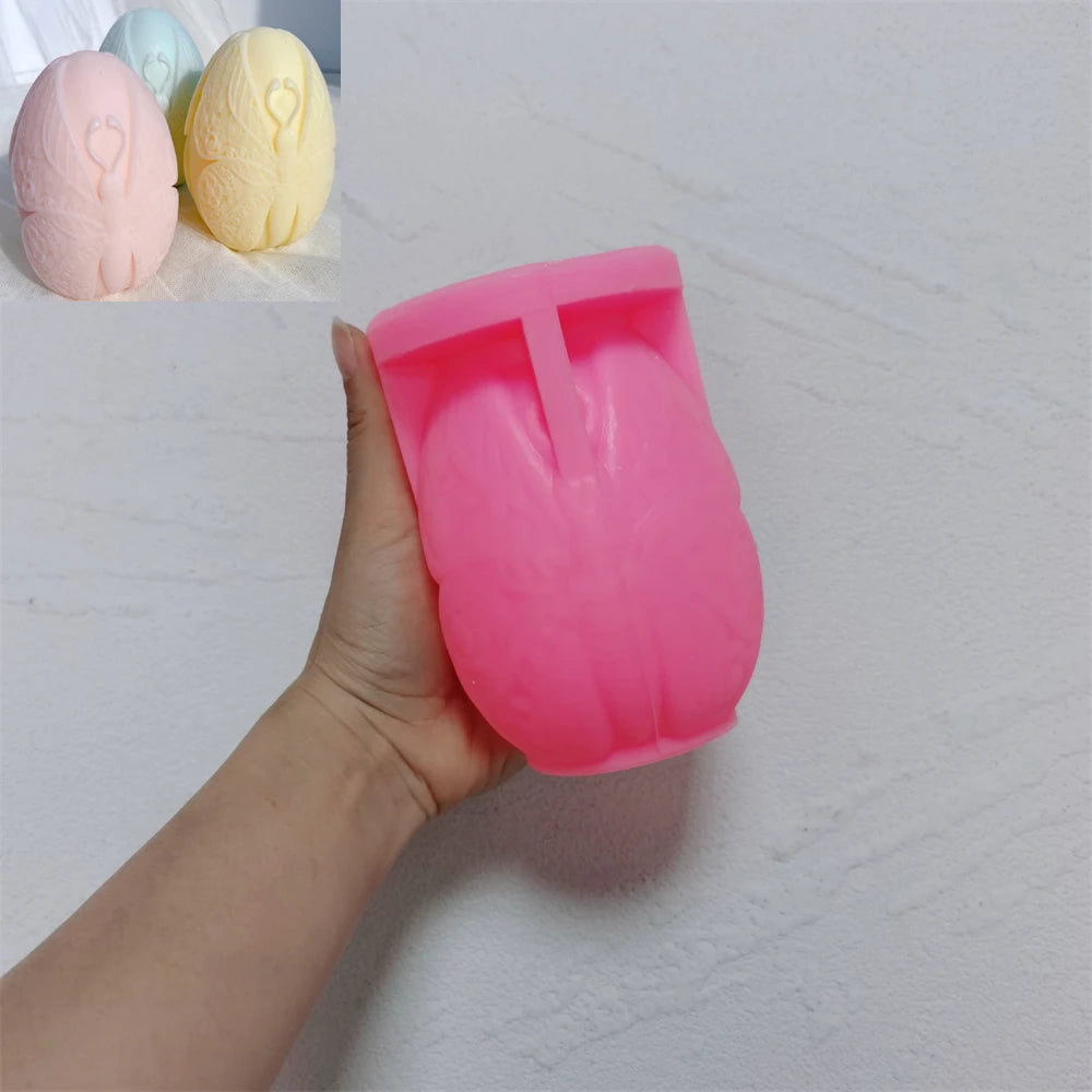 Pink Butterfly egg mold with matching wing-relief examples