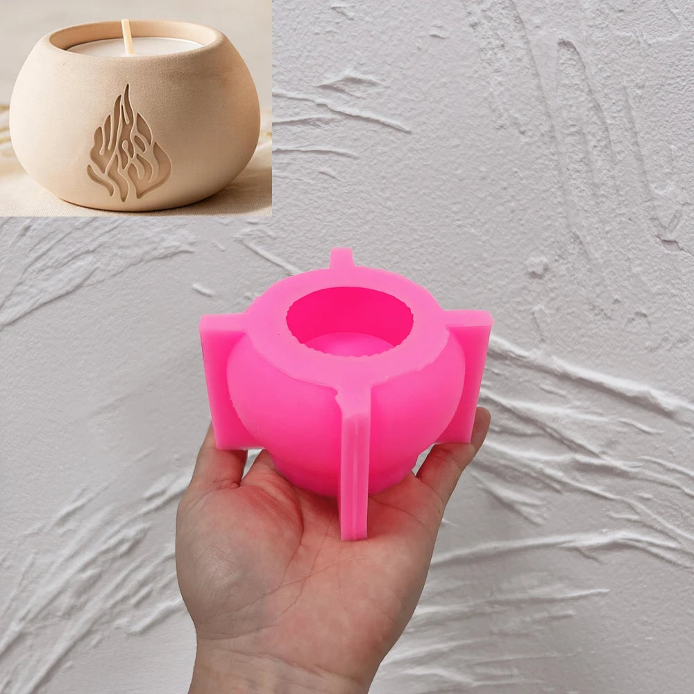 Pink silicone mold for rounded motif holder style SZ828
