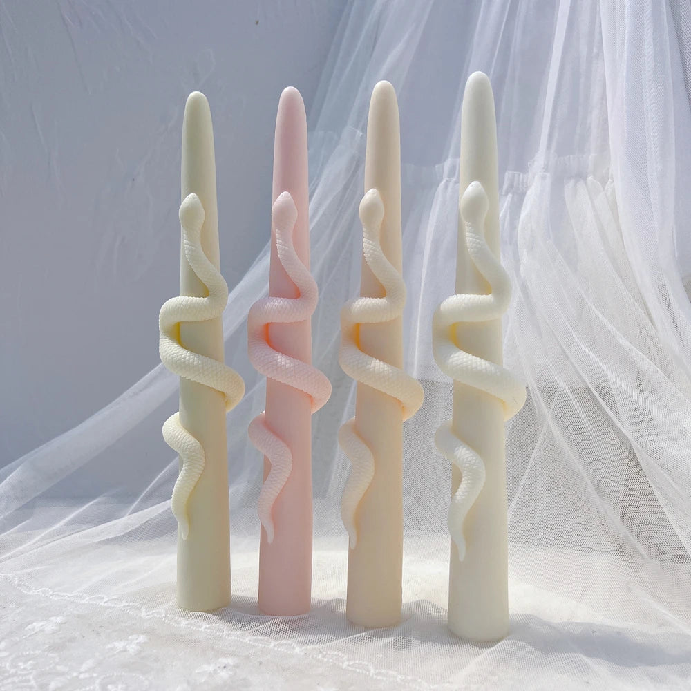Angled snake-wrapped taper castings showing the raised coils