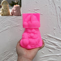 Pink silicone Santa body and hat-lid mold components