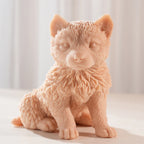 Front view of a peach seated wolf cub