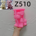 Pink silicone mold for schnauzer puppy with finished dog example