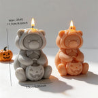 Bear candle chart showing 11.7 cm height, 7.5 cm width and 254 g wax estimate