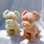 Two schnauzer puppy castings with fluffy cheek and chest detail