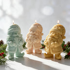 Pastel gnome candles with textured hats and beards