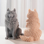 Front and rear views of the fluffy sitting dog casting
