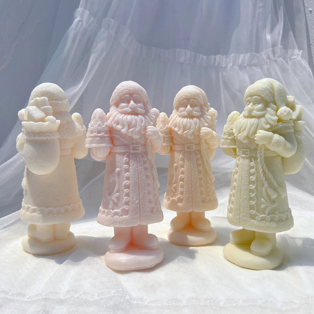 Close-up of Santa's beard, coat trim and gift sack