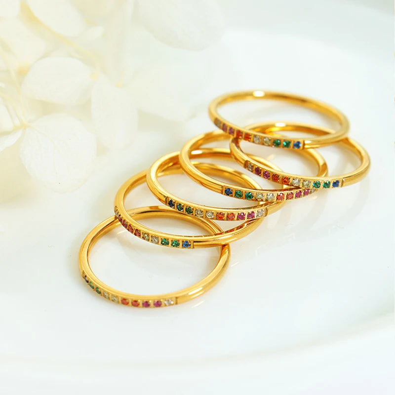 Gold Plated Waterproof Stacker Ring