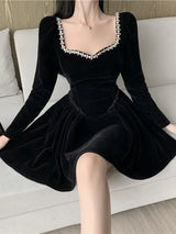 Evening Retro Velvet Short Dress