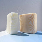 Ivory and peach blocks with sweeping rib patterns