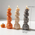 Ghost pumpkin stack diagram showing 16 cm height, 5.2 cm width and 118 g estimated wax