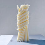 Single cream wrapped ribbon casting with fanned top and base details