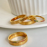 Gold Plated Waterproof Stacker Ring