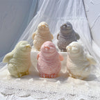 Group of pastel fluffy penguin castings