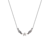 Silver Angel Wings Necklace Angel Wings Pentagram Necklace Lock Obsesie