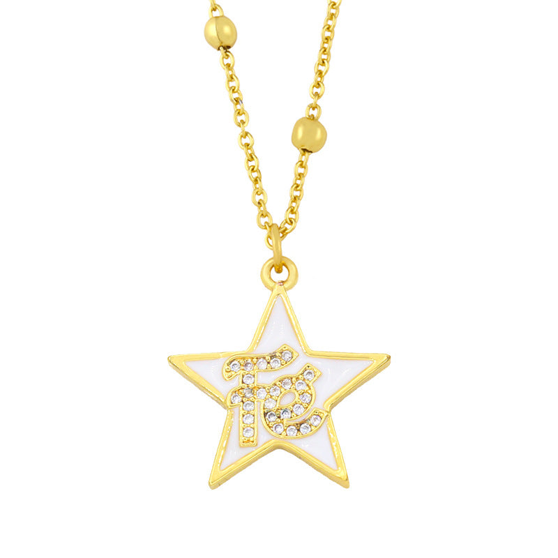 Simple Cute Five-pointed Star FE Pendant Necklace Obsesie