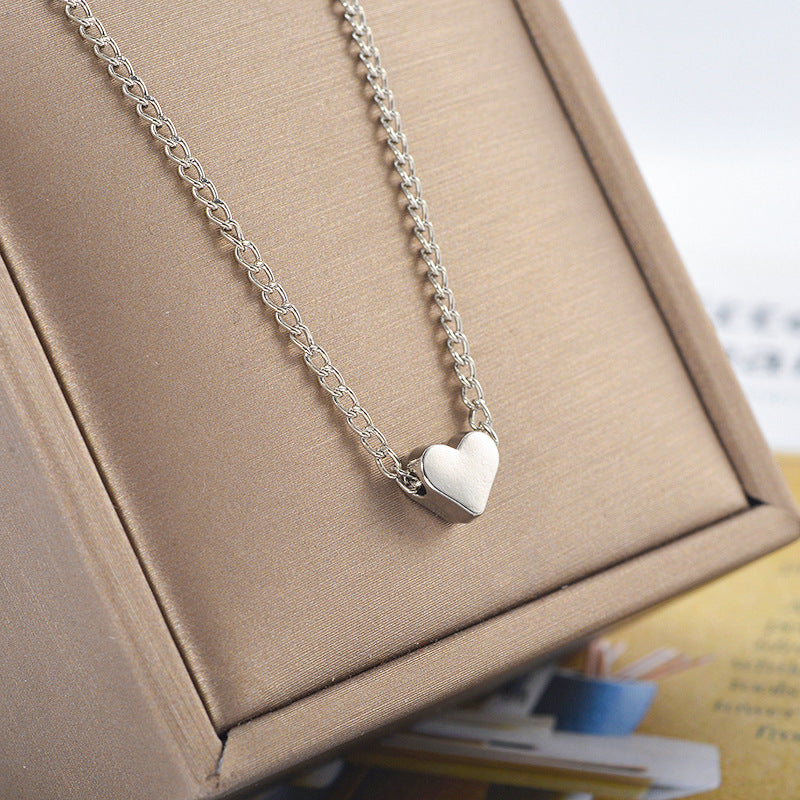 Simple Love Necklace Personality Girl Peach Heart Obsesie