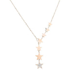 Simple Pentagram Titanium Steel Necklace With Zircon All-match Obsesie