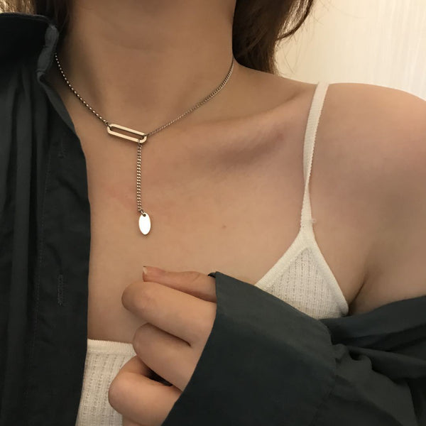 Simple temperament necklace ins cold wind personality fashion choker necklace neck jewelry neck strap clavicle chain Obsesie