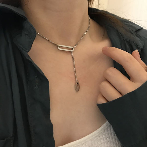 Simple temperament necklace ins cold wind personality fashion choker necklace neck jewelry neck strap clavicle chain Obsesie