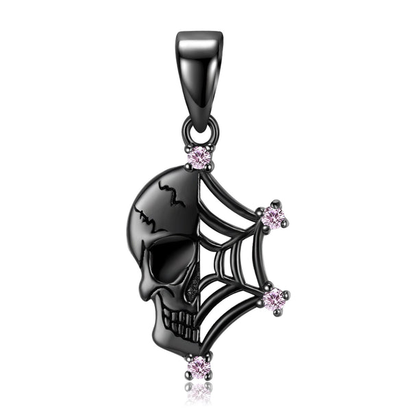 Skull Cobweb Necklace S925 Sterling Silver Obsesie