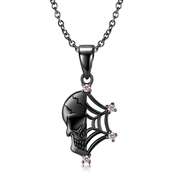 Skull Cobweb Necklace S925 Sterling Silver Obsesie