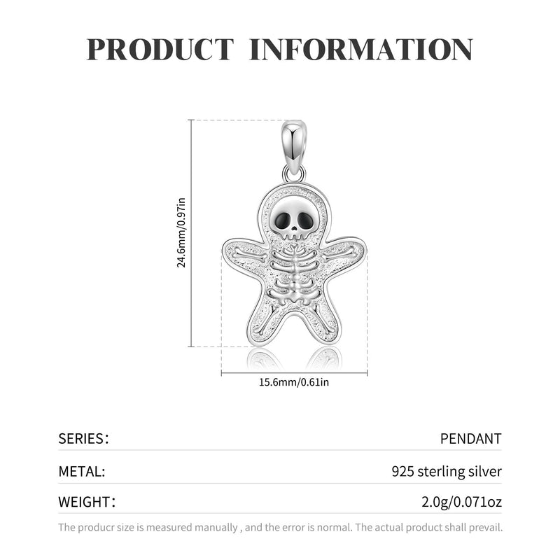 Skull Gingerbread Necklace S925 Sterling Silver Obsesie