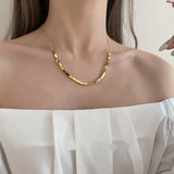 Small Square Snake Bone Chain Necklace Female Summer Ins Tide 2021 Obsesie
