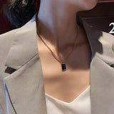 Square Sequin Necklace Women's Simple Geometric Necklace Obsesie