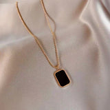 Square Sequin Necklace Women's Simple Geometric Necklace Obsesie