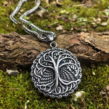 Stainless Steel Double Sided Tree of Life Necklace Obsesie