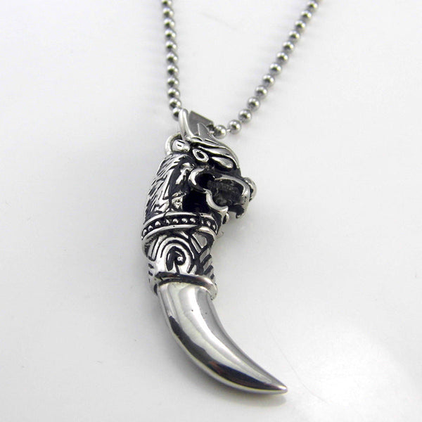 Stainless Steel Dragon tooth pendant Necklace Obsesie