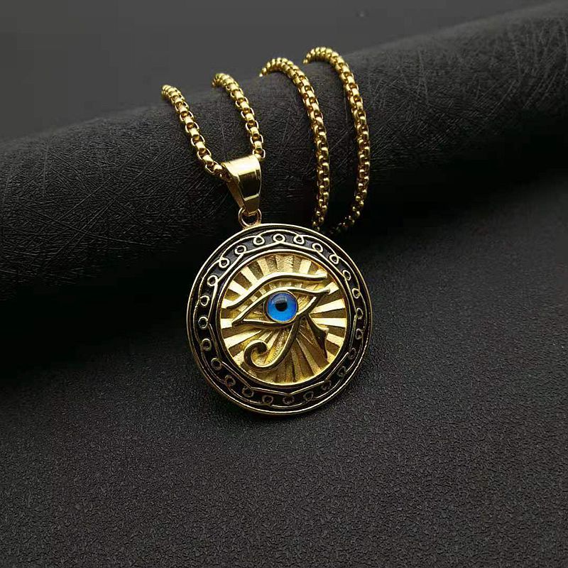 Stainless Steel Egyptian Jewelry Eye of Horus Wedjat eye or Udjat eye Pendant Necklace Obsesie