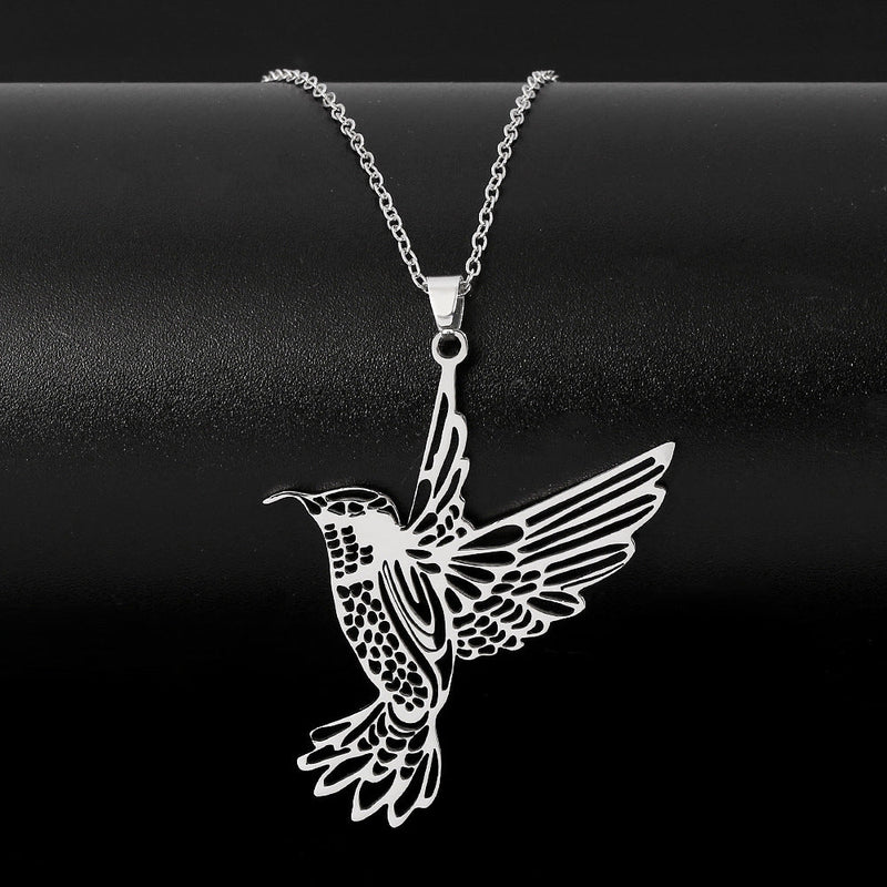 Stainless Steel Hummingbird Necklace Obsesie