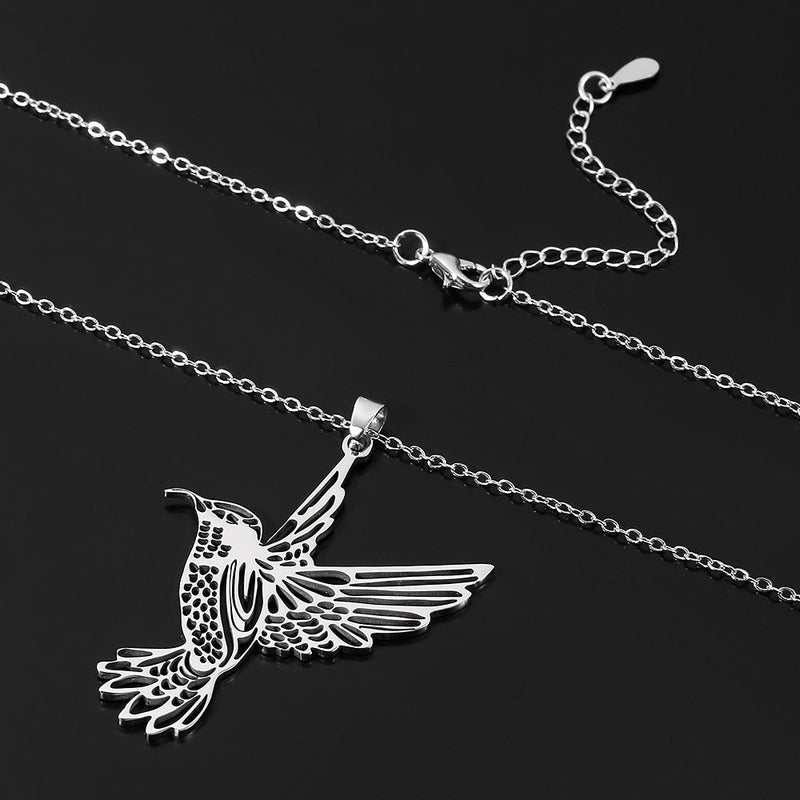 Stainless Steel Hummingbird Necklace Obsesie